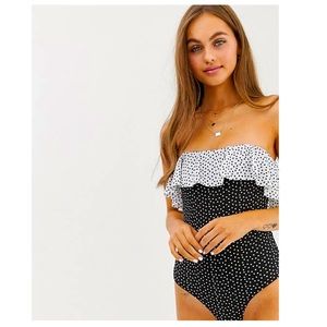 NWT Brave Soul Bardot Hi-Cut Swimsuit